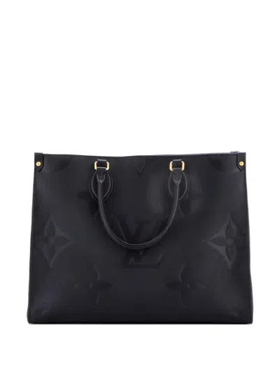 Pre-owned Louis Vuitton Onthego Monogram Empreinte Giant Mm Tote Bag In Black