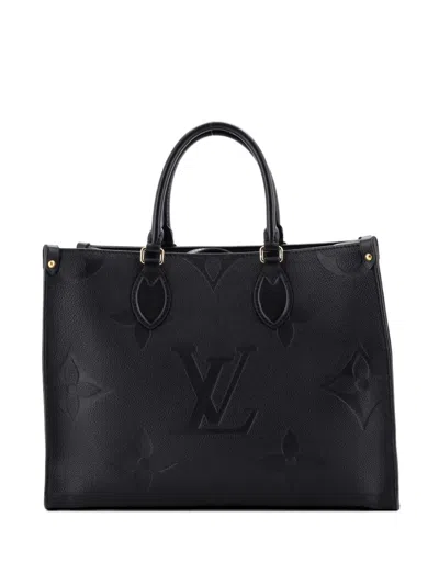 Pre-owned Louis Vuitton Onthego Monogram Empreinte Giant Mm Tote Bag In Black