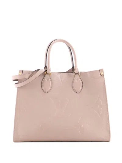 Pre-owned Louis Vuitton Onthego Monogram Empreinte Giant Mm Tote Bag In Neutral