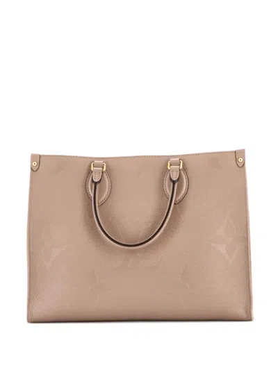 Pre-owned Louis Vuitton Onthego Monogram Empreinte Giant Mm Tote Bag In Neutral