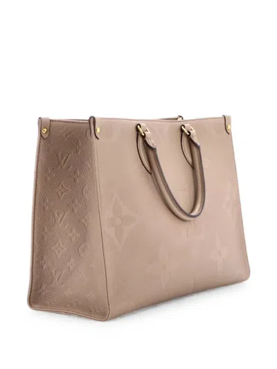 Pre-owned Louis Vuitton Onthego Monogram Empreinte Giant Mm Tote Bag In Neutral
