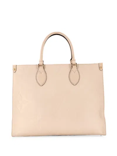 Pre-owned Louis Vuitton Onthego Monogram Empreinte Giant Mm Tote Bag In Neutral