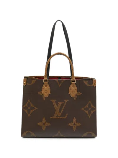 Louis Vuitton Onthego Monogram Giant Reverse Tote Bag In Brown