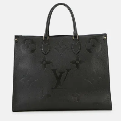 Pre-owned Louis Vuitton Onthego Noir Monogram Empreinte Leather Gm Tote In Black