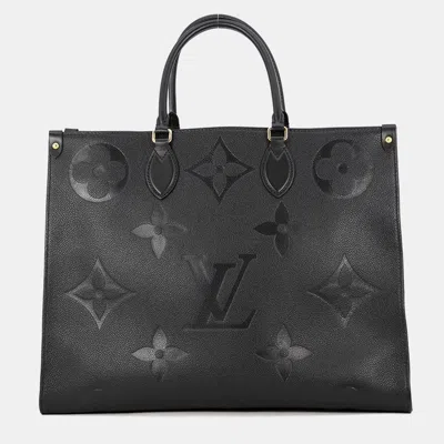 Pre-owned Louis Vuitton Onthego Noir Monogram Empreinte Leather Size Gm In Black