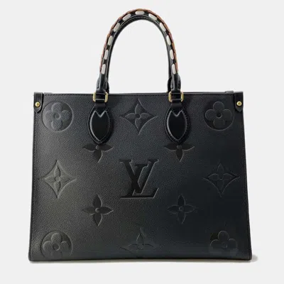 Pre-owned Louis Vuitton Onthego Noir Monogram Empreinte Leather Wild At Heart Mm Bag In Black