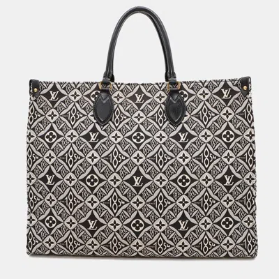 Pre-owned Louis Vuitton Onthego Noir Monogram / Jacquard Since1854 Size Gm In Black