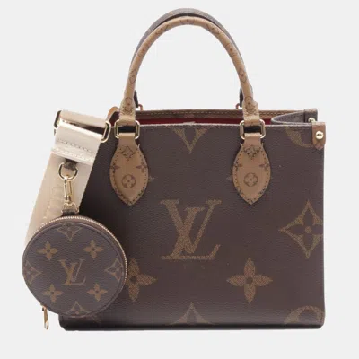 Pre-owned Louis Vuitton Onthego Pm Crossbody Shoulder Hand Bag M46373 Monogram Reverse Lv