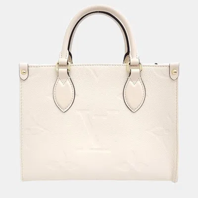 Pre-owned Louis Vuitton Onthego Pm M46569 Handbag In White
