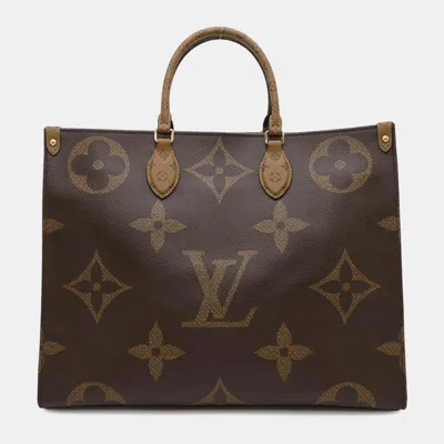 Pre-owned Louis Vuitton Onthego Red Monogram Monogram Reverse Canvas Monogram Giant Size Gm