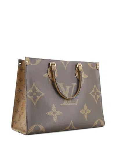 Pre-owned Louis Vuitton Onthego Reverse Monogram Giant Mm Tote Bag In Brown