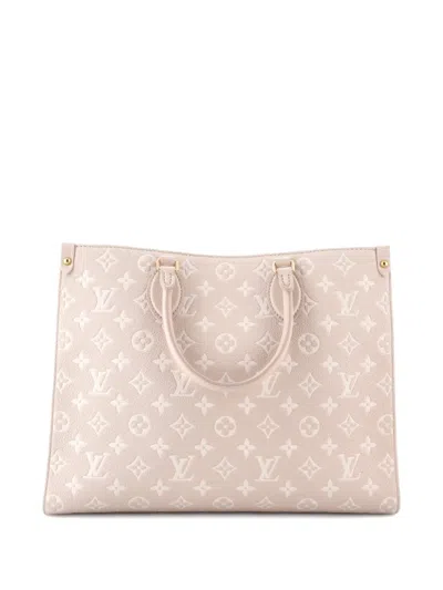 Pre-owned Louis Vuitton Onthego Spring In The City Monogram Empreinte Leather Mm Tote Bag In Multi