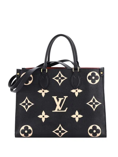Pre-owned Louis Vuitton Onthego Tote Bicolor Monogram Empreinte Giant Mm Shoulder Bag In Black