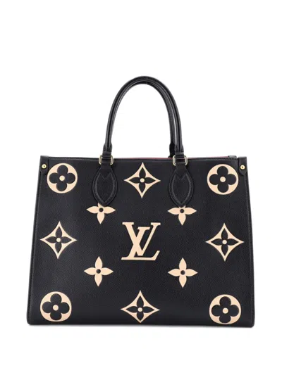 Pre-owned Louis Vuitton Onthego Tote Bicolor Monogram Empreinte Giant Mm Shoulder Bag In Black