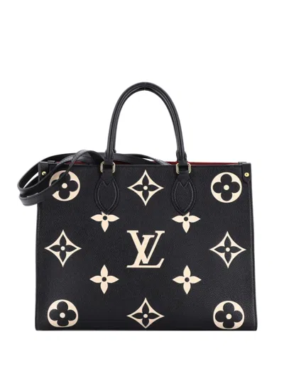 Pre-owned Louis Vuitton Onthego Tote Bicolor Monogram Empreinte Giant Mm Shoulder Bag In Black