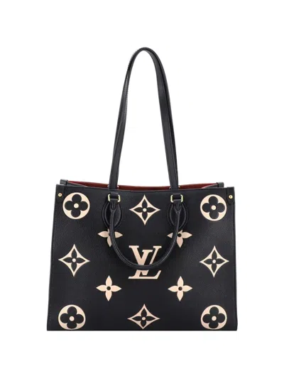 Pre-owned Louis Vuitton Onthego Tote Bicolor Monogram Empreinte Giant Mm Shoulder Bag In Black