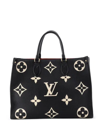 Pre-owned Louis Vuitton Onthego Tote Bicolor Monogram Empreinte Giant Mm Shoulder Bag In Black