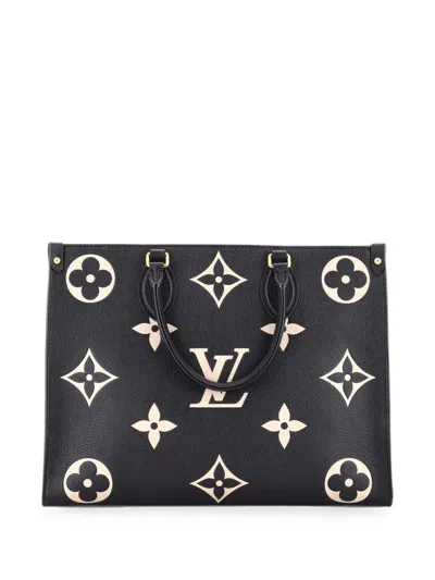 Pre-owned Louis Vuitton Onthego Tote Bicolor Monogram Empreinte Giant Mm Shoulder Bag In Black
