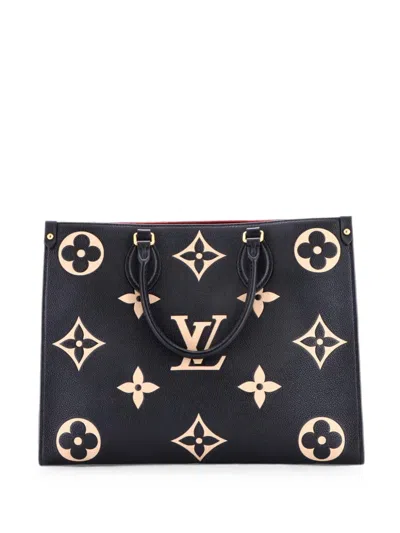 Pre-owned Louis Vuitton Onthego Tote Bicolor Monogram Empreinte Giant Mm Shoulder Bag In Black