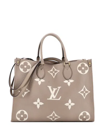 Pre-owned Louis Vuitton Onthego Tote Bicolor Monogram Empreinte Giant Mm Shoulder Bag In Neutral