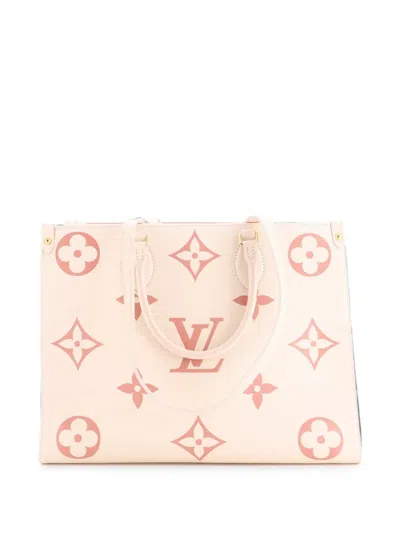 Pre-owned Louis Vuitton Onthego Tote Bicolor Monogram Empreinte Giant Mm Shoulder Bag In Neutral
