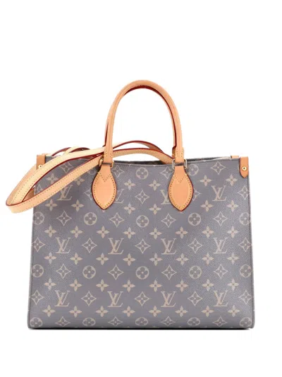 Pre-owned Louis Vuitton Onthego Trianon Grey Monogram Canvas Mm Tote Bag In Gray