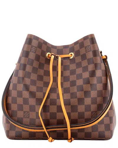 Louis Vuitton Orange Damier & Leather Neonoe Mm (authentic Pre-loved)