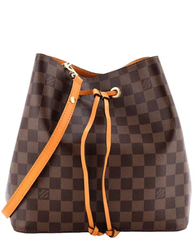 Louis Vuitton Orange Damier & Leather Neonoe Mm (authentic Pre-loved)