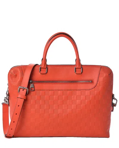 Pre-owned Louis Vuitton Orange Damier Infini Leather Porte-documents Jour (authentic  Pre-loved)