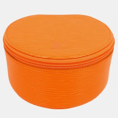 Pre-owned Louis Vuitton Orange Epi Ecrin Bijou 12 Jewelry Case Pouch