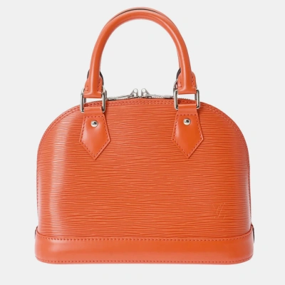 Pre-owned Louis Vuitton Orange Epi Leather Alma Bb Satchel