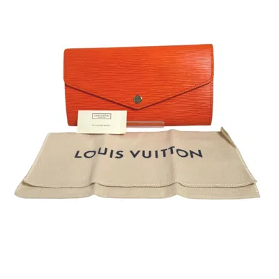 Pre-owned Louis Vuitton Orange Epi Leather Long Wallet (bi-fold) ()