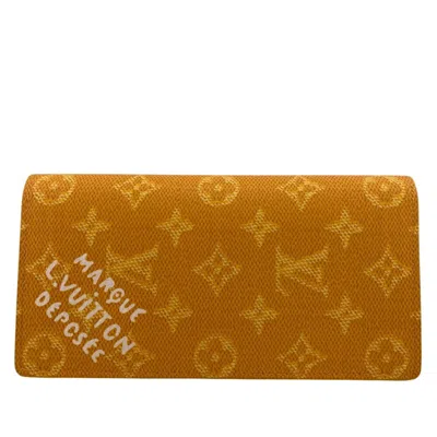 Pre-owned Louis Vuitton Orange Leather Long Wallet (bi-fold) ()
