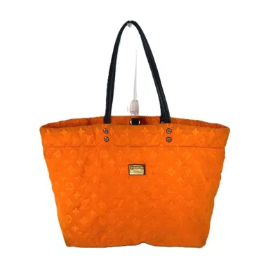 Pre-owned Louis Vuitton Orange Microfiber Shoulder Bag Tote Bag ()