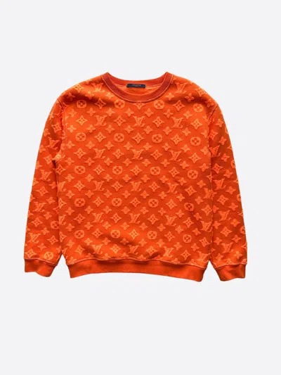 Pre-owned Louis Vuitton Orange Monogram Jacquard Sweater
