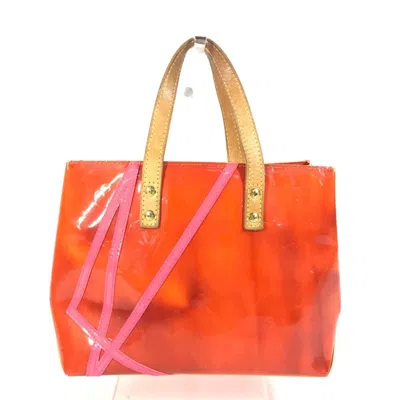 Pre-owned Louis Vuitton Orange Monogram Vernis Handbag Tote Bag ()