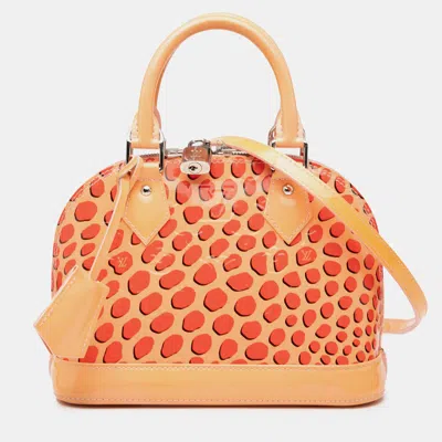 Pre-owned Louis Vuitton Orange Monogram Vernis Jungle Dots Alma Bb