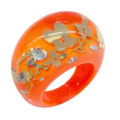 Pre-owned Louis Vuitton Orange Resin Band Ring ()