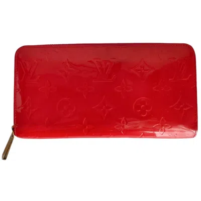Pre-owned Louis Vuitton Orange Sunset Red Color Monogram Vernis Long Wallet (bi-fold) () In Orange Sunset, Red Color
