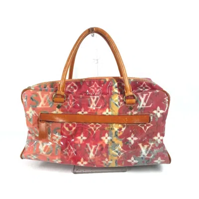 Pre-owned Louis Vuitton Orange Vinyl Leather Boston Bag Handbag Tote Bag ()