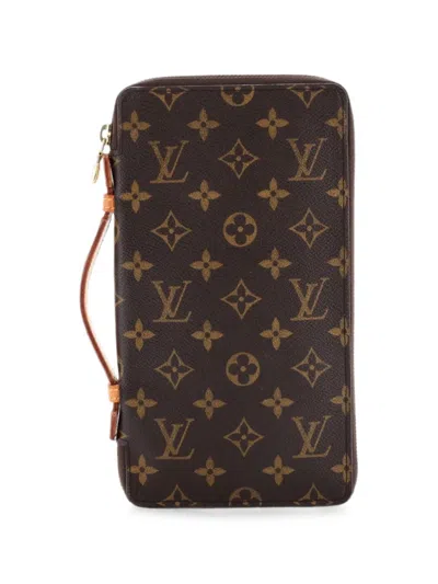 Pre-owned Louis Vuitton Organizer De Voyage Travel Wallet Monogram Canvas Small Wallets In Brown