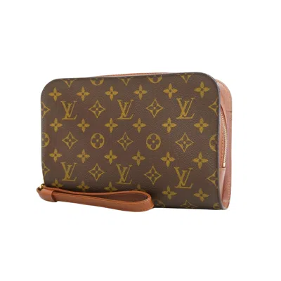 Pre-owned Louis Vuitton Orsay Brown Canvas Clutch Bag ()