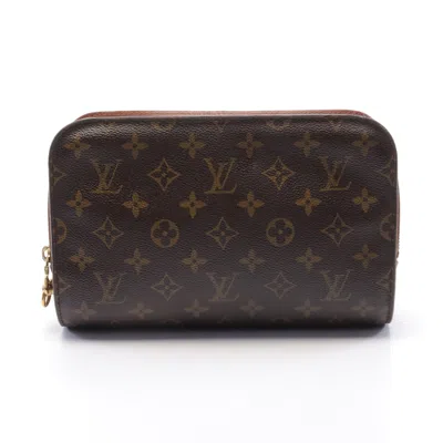 Pre-owned Louis Vuitton Orsay Monogram Clutch Bag Second Bag Pvc Leather Brown