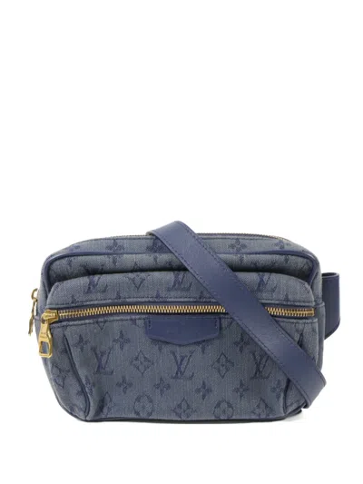 Pre-owned Louis Vuitton Outdoor Bumbag Monogram Denim Belt Bag In Blue