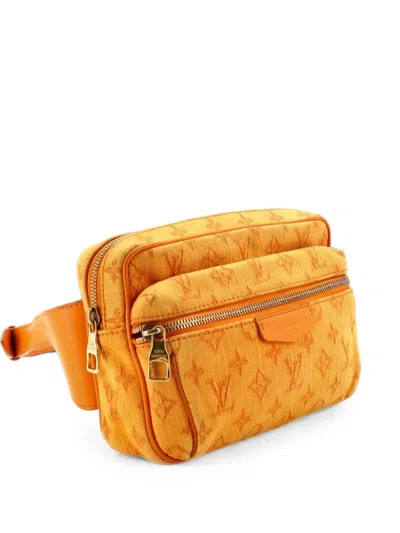 Pre-owned Louis Vuitton Outdoor Bumbag Monogram Denim Belt Bag In Orange