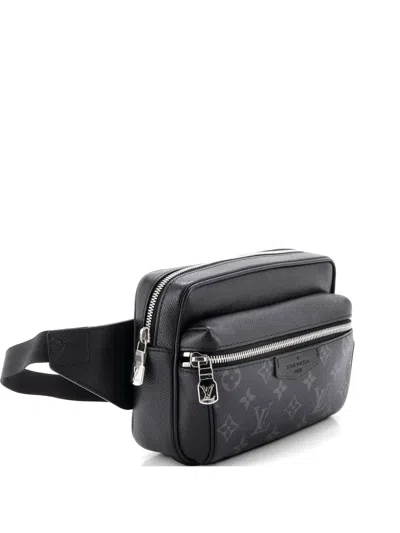Pre-owned Louis Vuitton Outdoor Bumbag Monogram Taigarama Belt Bag In Black