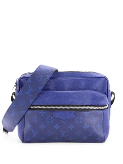 Pre-owned Louis Vuitton Outdoor Messenger Bag Monogram Taigarama Crossbody Bag In Blue