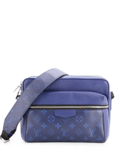 Pre-owned Louis Vuitton Outdoor Messenger Bag Monogram Taigarama Crossbody Bag In Blue