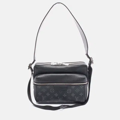 Pre-owned Louis Vuitton Outdoor Messenger Pm Black Taïgalama Canvas Shoulder Bag