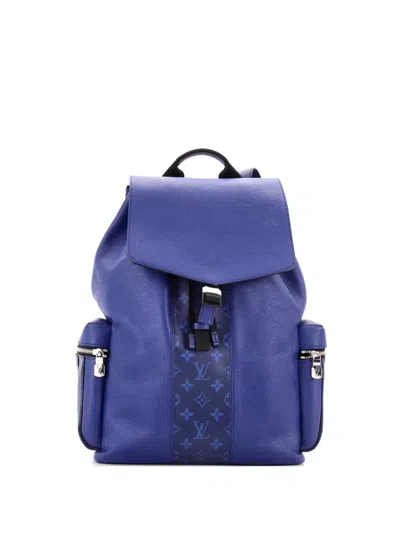 Pre-owned Louis Vuitton Outdoor Monogram Taigarama Backpack In Blue